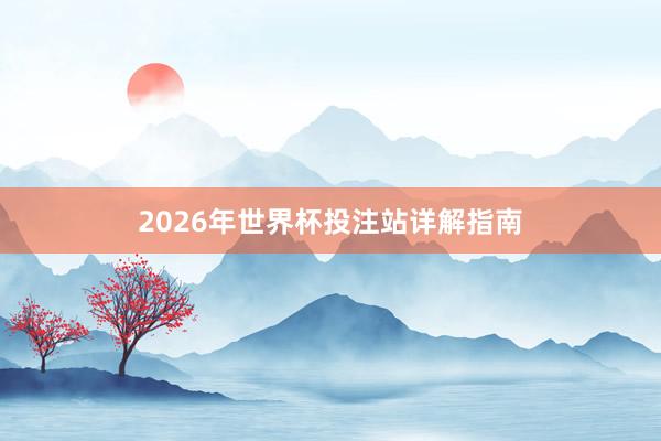 2026年世界杯投注站详解指南